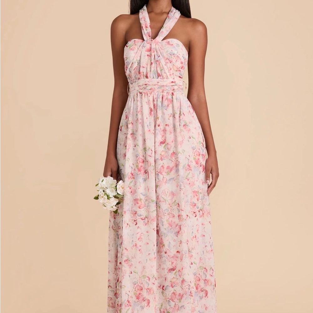 Birdy Grey bridesmaid dress. Chiffon Pink Falling Petals floral